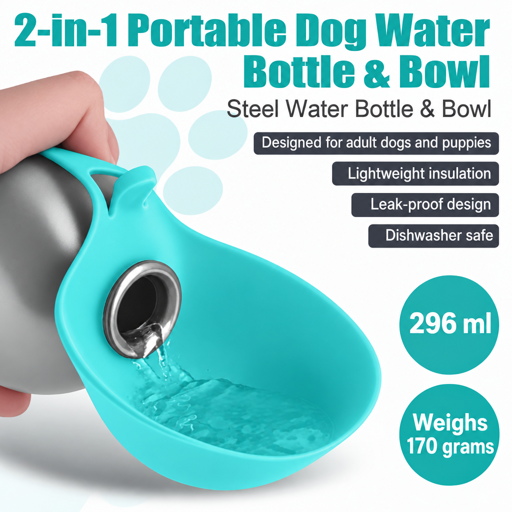 Essential Edit™ Easy Hydration 2-in-1 Dog Water Bottle & Bowl