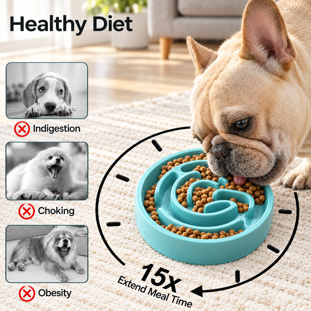 Refined dog and slow-feeder infographic